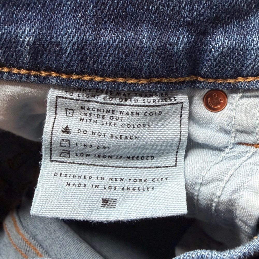 AYR Straight Leg Jeans Blue Medium Wash Women's Size 26L The Pop Flared - Picture 5 of 7